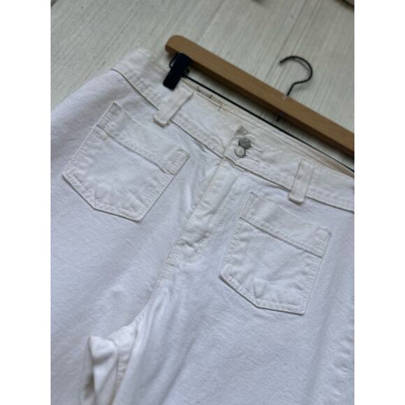 Vintage Levi's L2 White‎ High Waisted Wide Leg Jeans Double Button Zip Fly Sz 10 - Picture 4 of 11